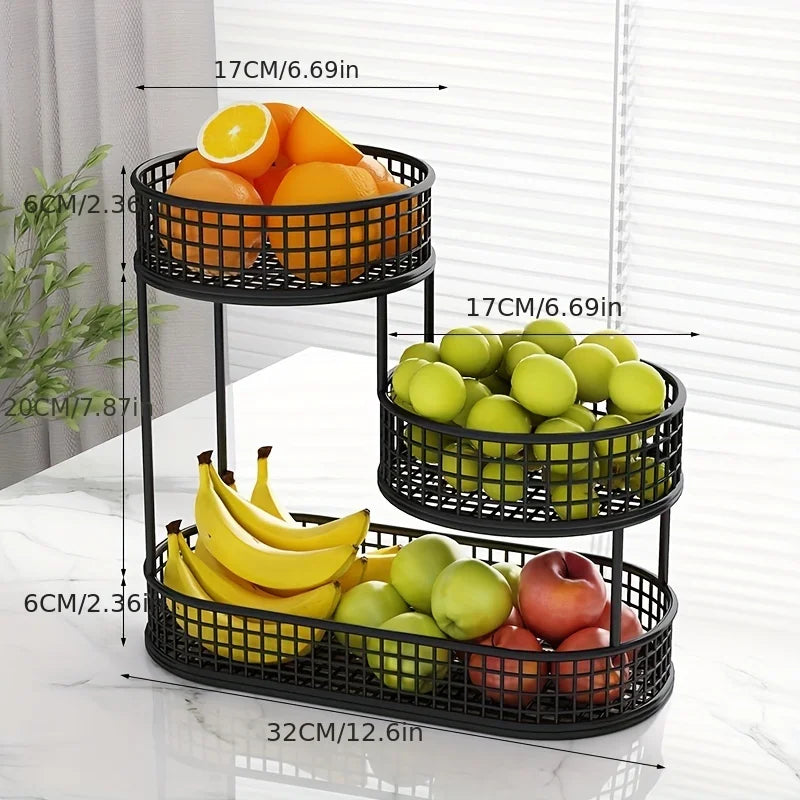 Elegant Stainless Steel Multi-Layer Fruit Basket for Stylish Storage 0