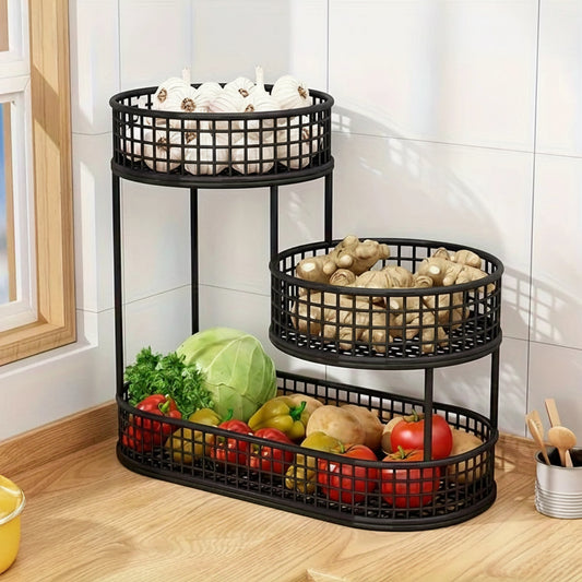 Elegant Stainless Steel Multi-Layer Fruit Basket for Stylish Storage 1