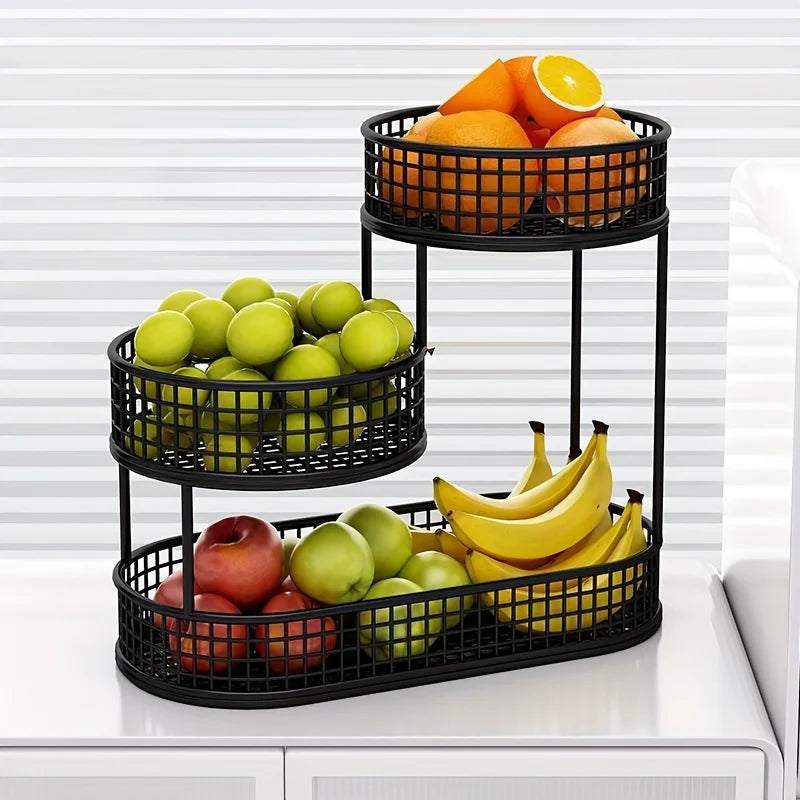 Elegant Stainless Steel Multi-Layer Fruit Basket for Stylish Storage 2
