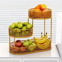 Elegant Stainless Steel Multi-Layer Fruit Basket for Stylish Storage 4