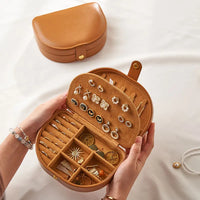 Elegant Travel Jewelry Case - Compact Leather Jewelry Organizer for Women in Black & White 0