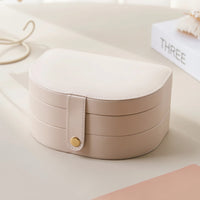 Elegant Travel Jewelry Case - Compact Leather Jewelry Organizer for Women in Black & White 13