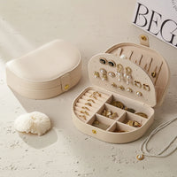 Elegant Travel Jewelry Case - Compact Leather Jewelry Organizer for Women in Black & White 19