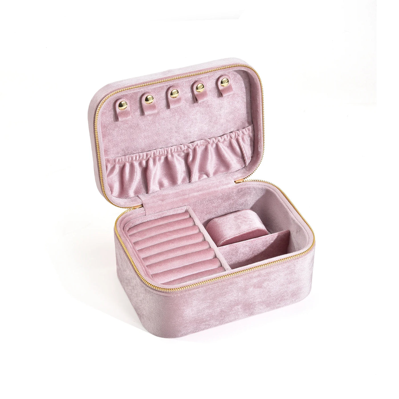 Elegant Travel Jewelry Organizer - Velvet Travel Jewelry Case for Women 6