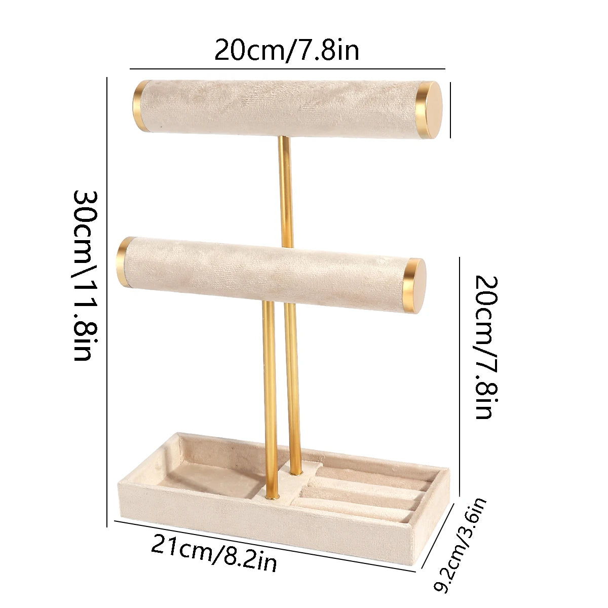 Elegant Two-Level T-Style Jewelry Stand for Bracelets & Bangles Display 5