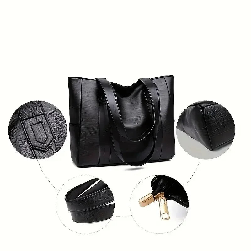Elegant Vintage Leather Shoulder Bag - Spacious PU Leather Shoulder Bags for Women 5