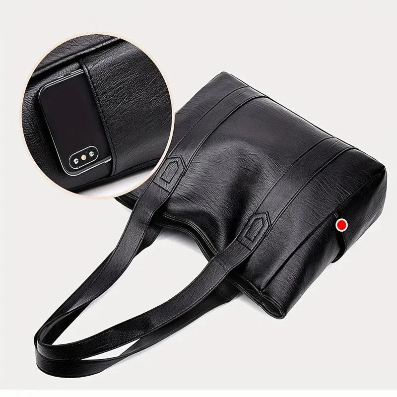 Elegant Vintage Leather Shoulder Bag - Spacious PU Leather Shoulder Bags for Women 6
