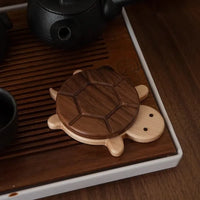 Elegant Walnut Turtle Coaster - Heat Resistant Table Protector Mat for Teapots 2