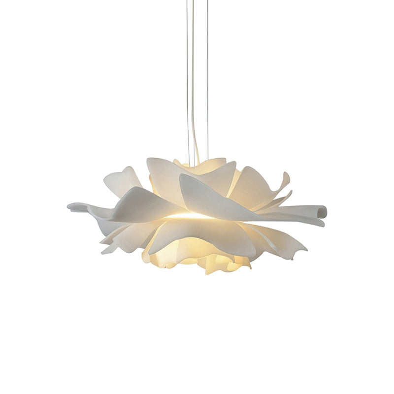 Elegant White Lotus Pendant Light - Glass Kitchen Pendant Lighting in Warm Neutrals 0