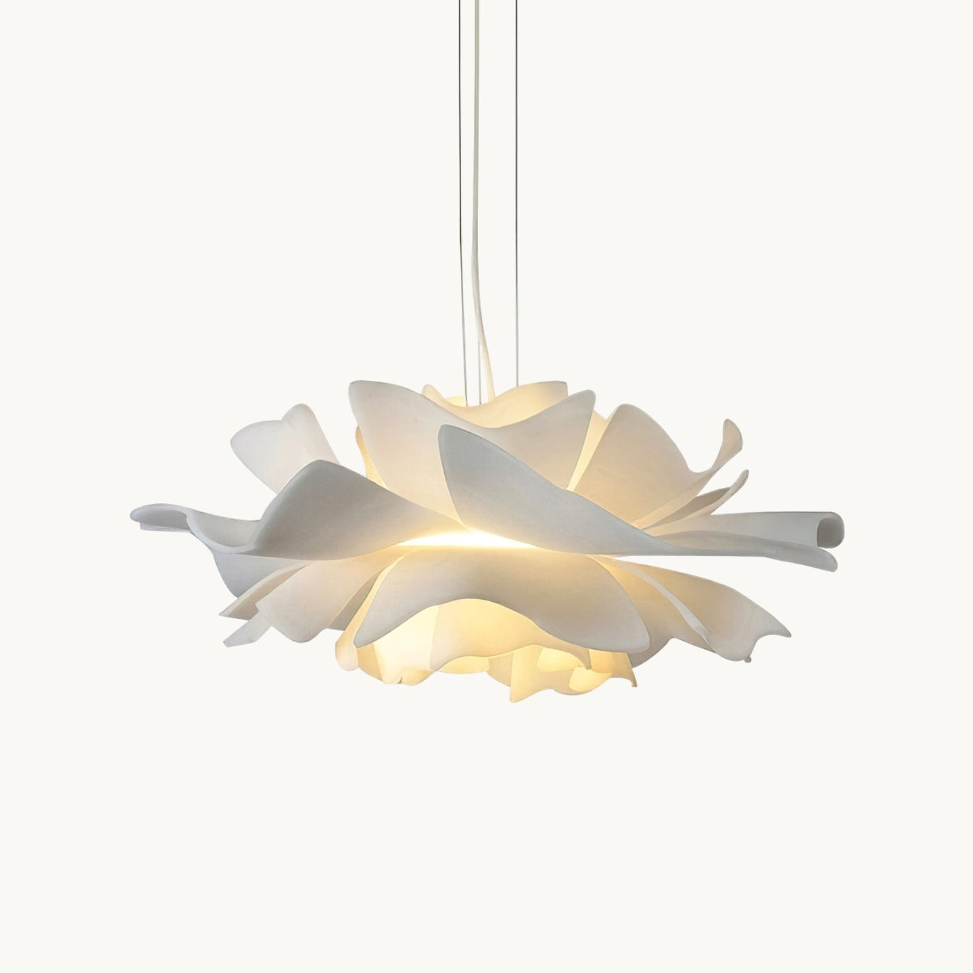 Elegant White Lotus Pendant Light - Glass Kitchen Pendant Lighting in Warm Neutrals 1