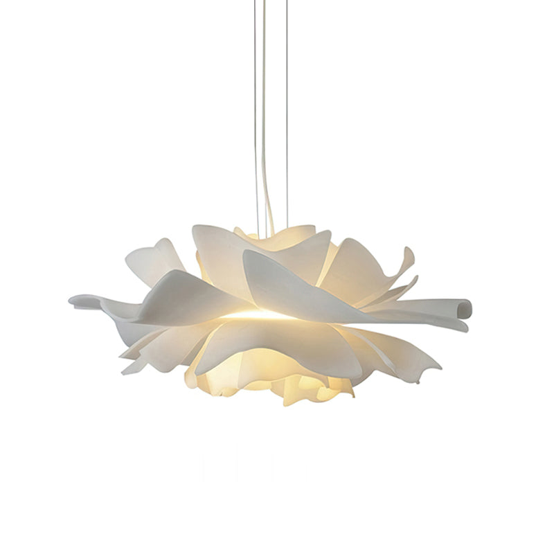 Elegant White Lotus Pendant Light - Glass Kitchen Pendant Lighting in Warm Neutrals 9