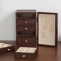 Elegant Wooden Jewelry Box for Women - Multi-Layer Jewelry Organizer with Magnetic Absorption 0