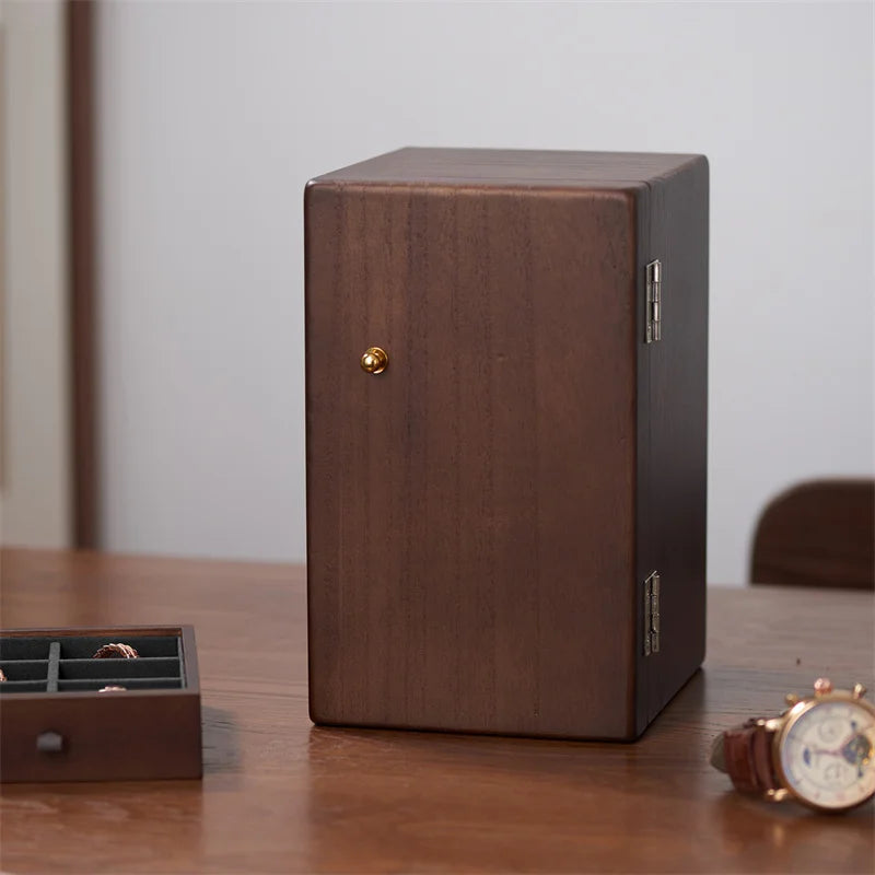 Elegant Wooden Jewelry Box for Women - Multi-Layer Jewelry Organizer with Magnetic Absorption 3