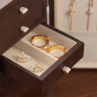 Elegant Wooden Jewelry Box for Women - Multi-Layer Jewelry Organizer with Magnetic Absorption 4