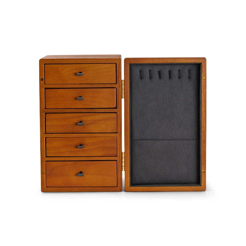 Elegant Wooden Jewelry Box for Women - Multi-Layer Jewelry Organizer with Magnetic Absorption 7