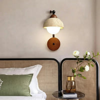 Elegant Yellow Travertine Half Circle LED Wall Lamp for Modern Home Decor 3