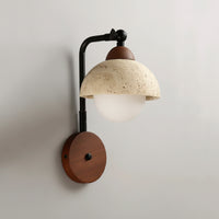 Elegant Yellow Travertine Half Circle LED Wall Lamp for Modern Home Decor 4