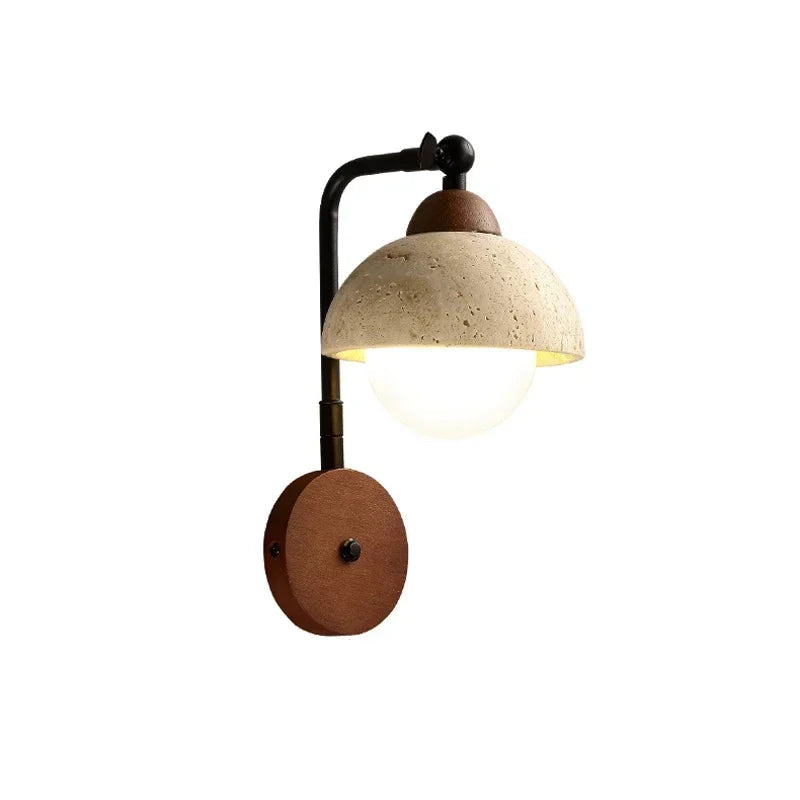 Elegant Yellow Travertine Half Circle LED Wall Lamp for Modern Home Decor 6