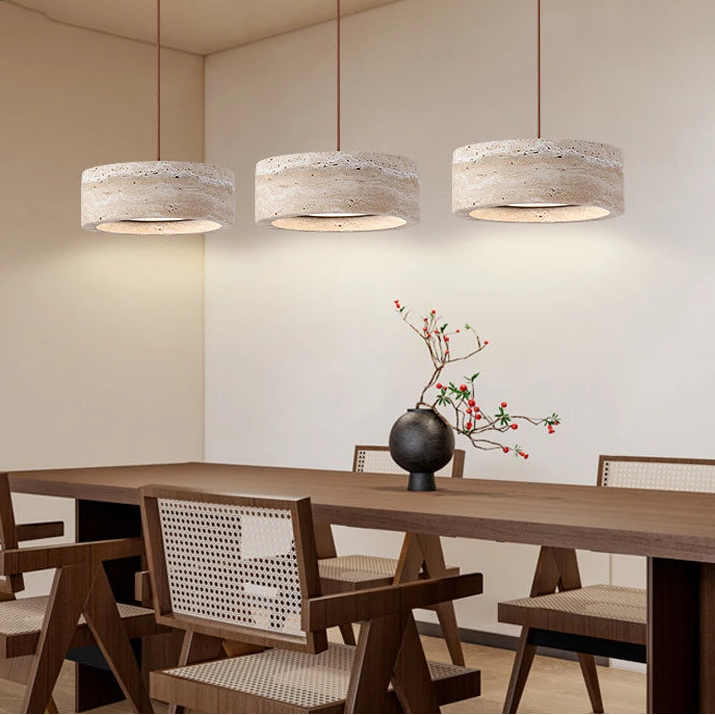 Elegant Yellow Travertine Pendant Lighting - Unique Kitchen Island Fixture 1