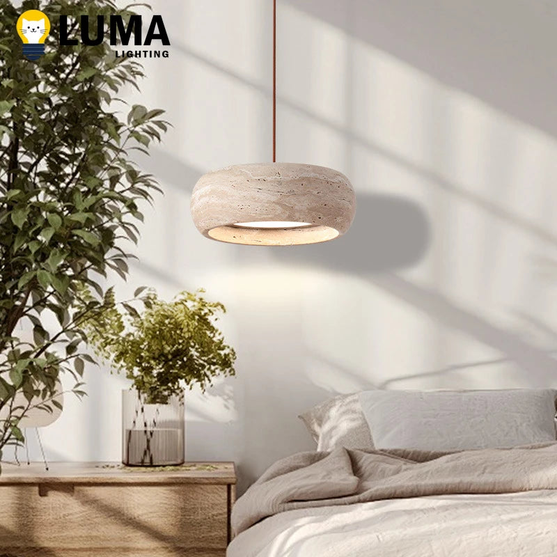 Elegant Yellow Travertine Pendant Lighting - Unique Kitchen Island Fixture 3