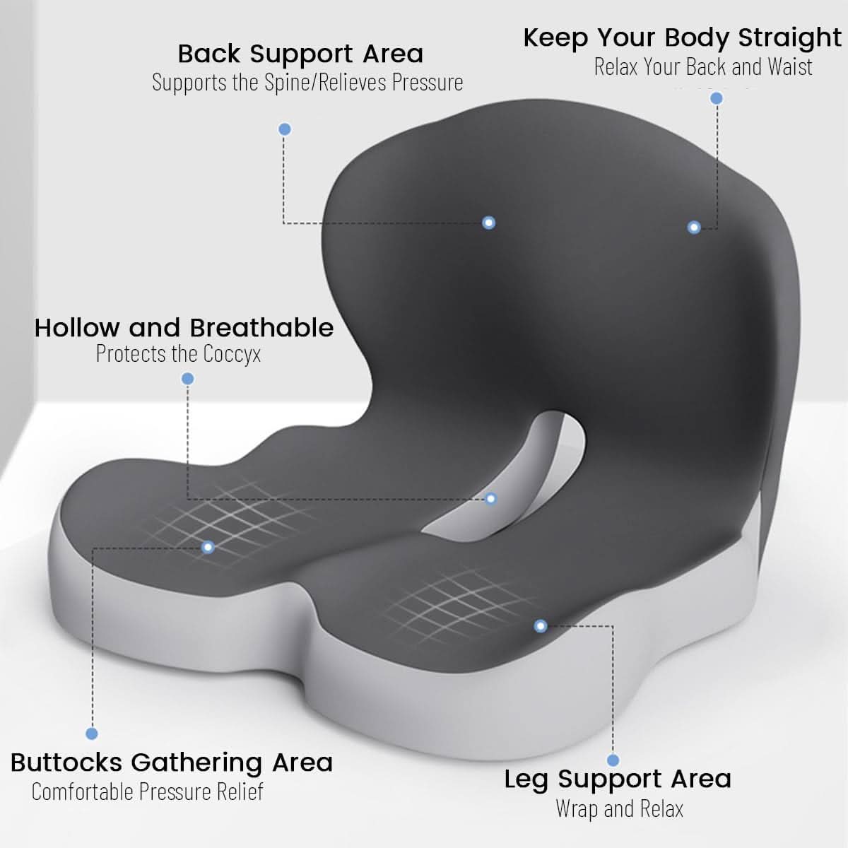 ErgoComfort Pad - Premium Memory Foam Seat Cushion for Posture Support 5