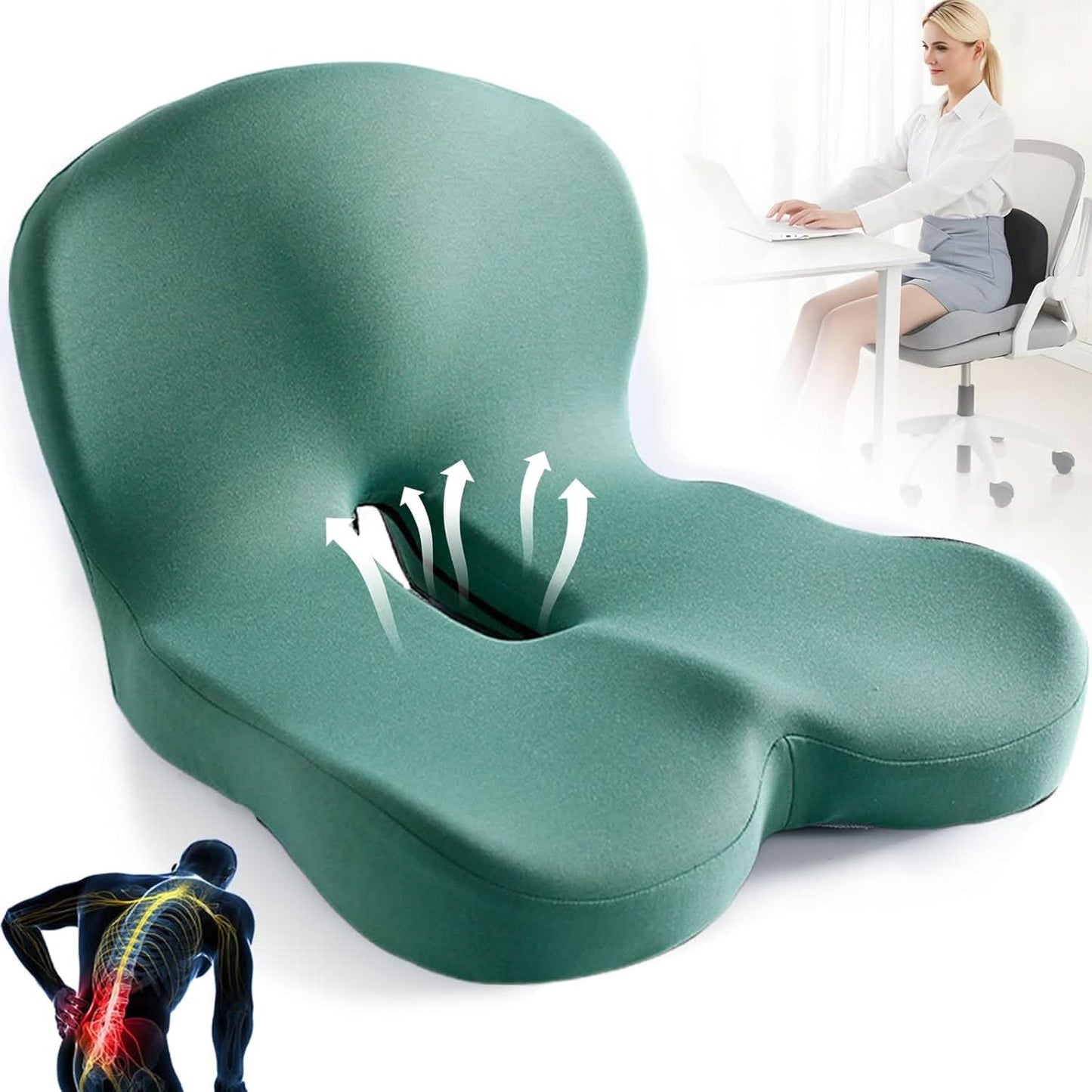 ErgoComfort Pad - Premium Memory Foam Seat Cushion for Posture Support 6