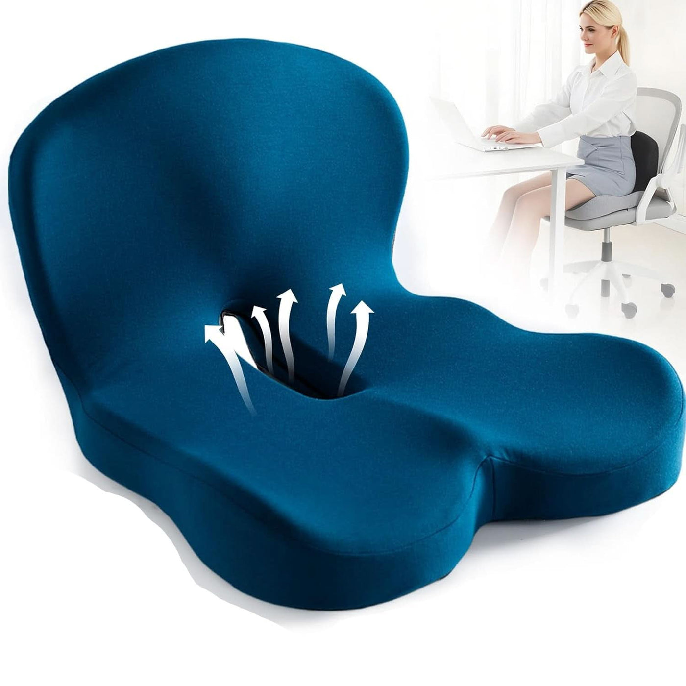 ErgoComfort Pad - Premium Memory Foam Seat Cushion for Posture Support 8