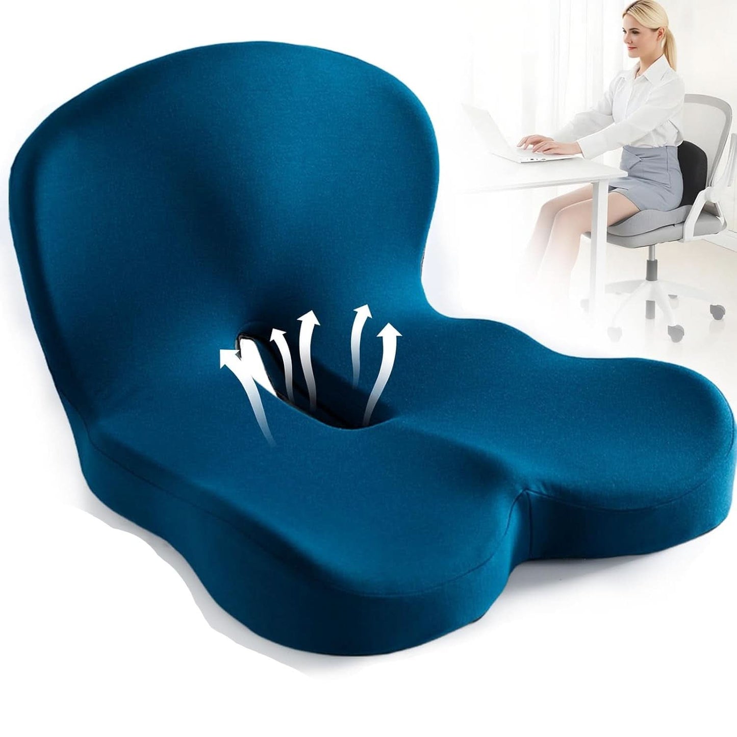 ErgoComfort Pad - Premium Memory Foam Seat Cushion for Posture Support 8