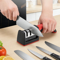 Ergonomic 3-Stage Manual Knife Sharpener with Non-Slip Handle for Precision Sharpening 0