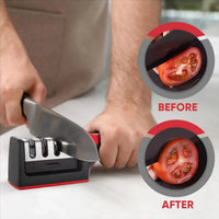 Ergonomic 3-Stage Manual Knife Sharpener with Non-Slip Handle for Precision Sharpening 1