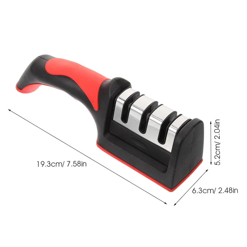 Ergonomic 3-Stage Manual Knife Sharpener with Non-Slip Handle for Precision Sharpening 5