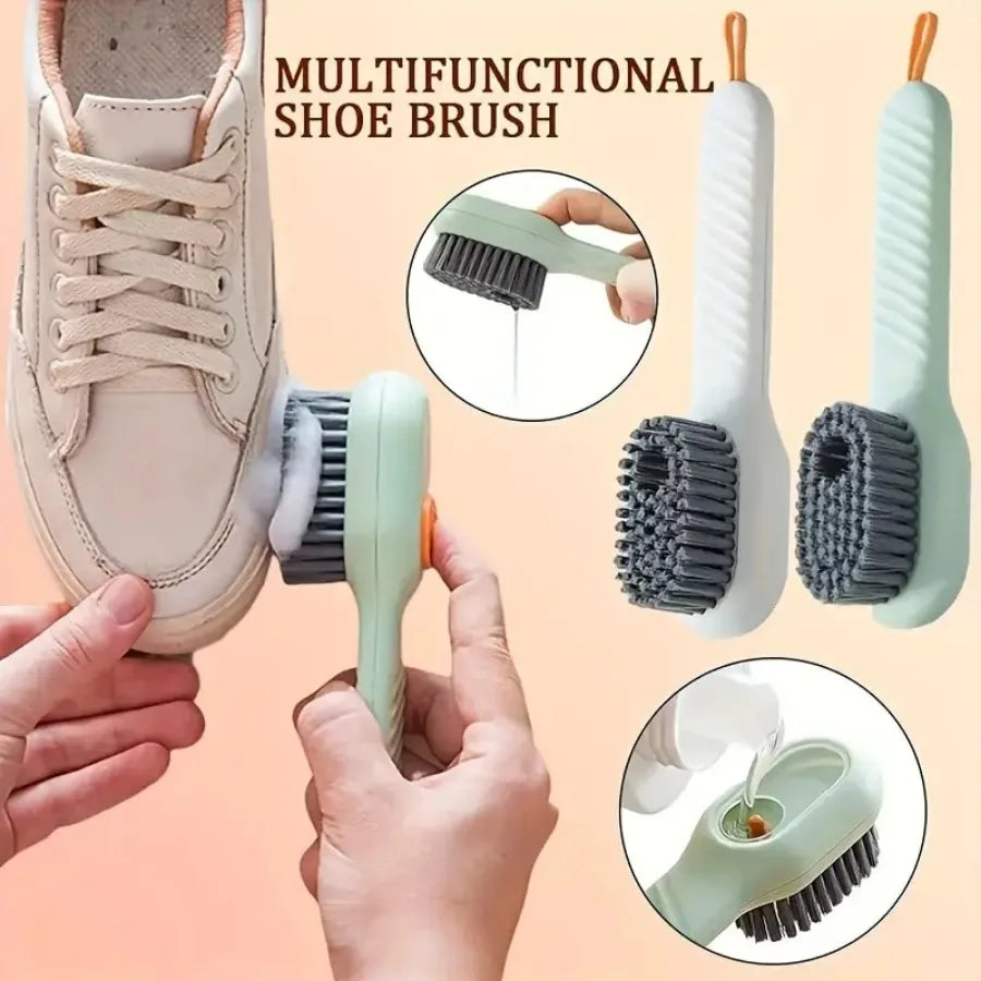 Ergonomic Green Shoe Cleaning Brush with Soft Bristles for Versatile Use 0