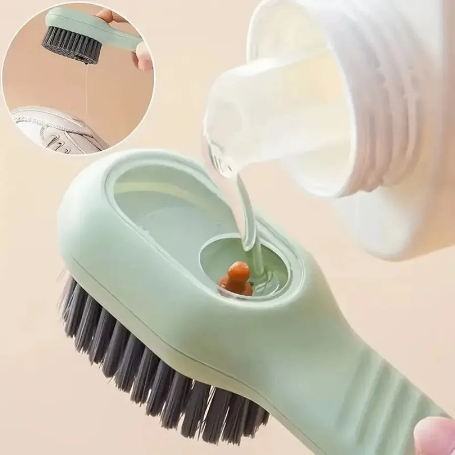 Ergonomic Green Shoe Cleaning Brush with Soft Bristles for Versatile Use 4
