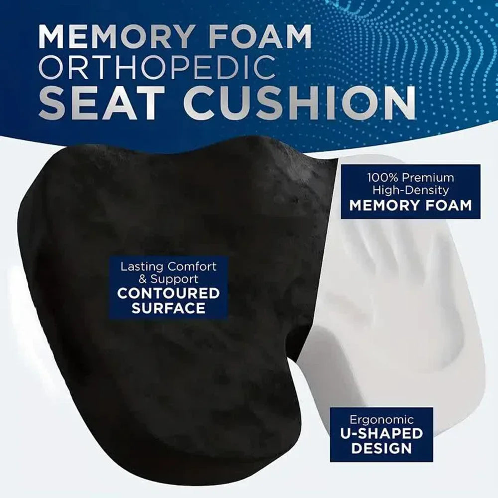 Ergonomic U-Shaped Memory Foam Seat Cushion for Comfort and Support 1