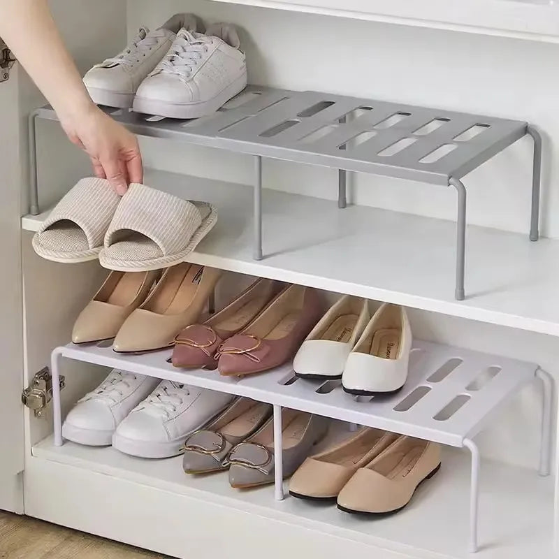 Expandable ABS Shoe Rack - Space-Saving Shoe Storage Organizer for Under Sink 1