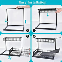Expandable Double Layer Under Sink Organizer with Pull-Out Baskets - Kitchen & Bathroom Storage Solution 3