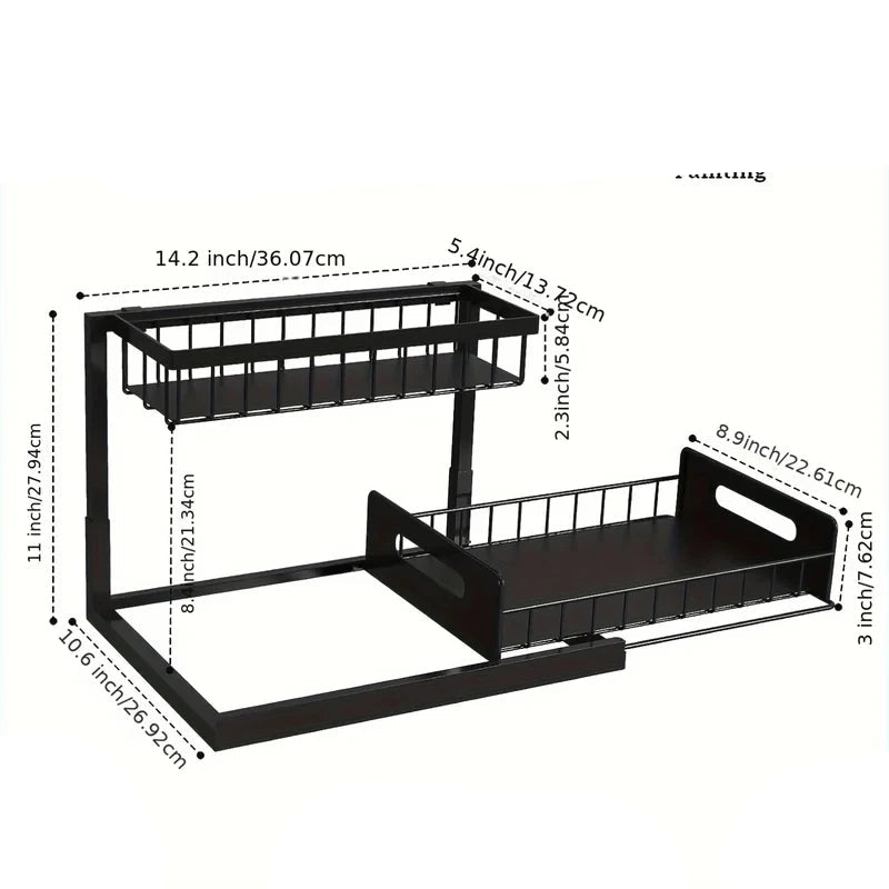 Expandable Double Layer Under Sink Organizer with Pull-Out Baskets - Kitchen & Bathroom Storage Solution 5