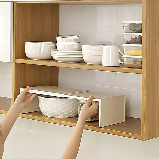 Expandable Kitchen Organizer - Adjustable Pantry Organization Rack & Storage Solution 0
