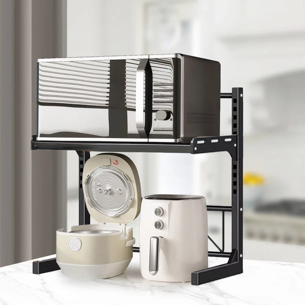 Expandable Kitchen Shelf - Adjustable Metal Storage Organizer for Microwave 2