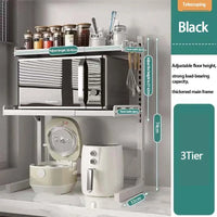 Expandable Kitchen Shelf - Adjustable Metal Storage Organizer for Microwave 3