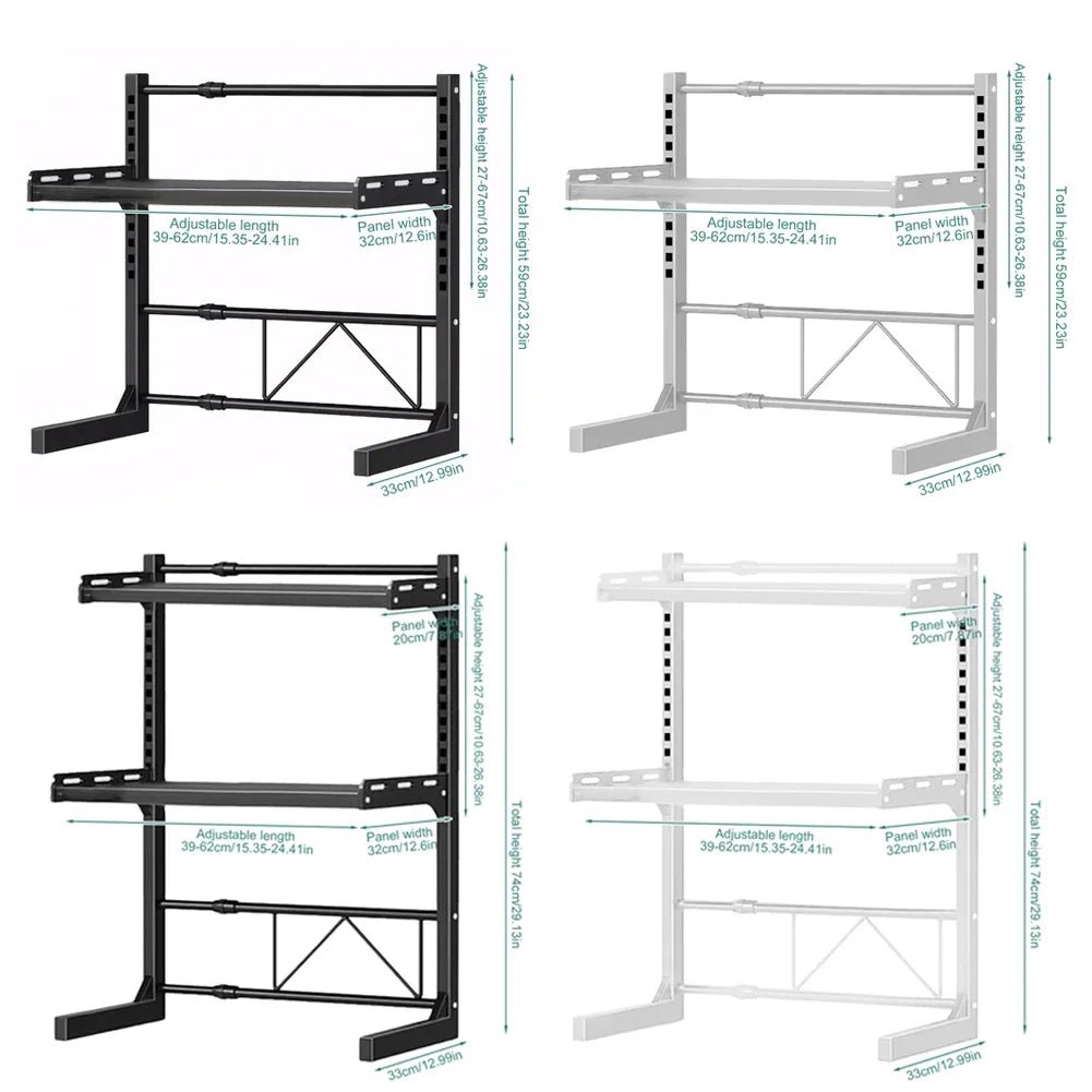 Expandable Kitchen Shelf - Adjustable Metal Storage Organizer for Microwave 4