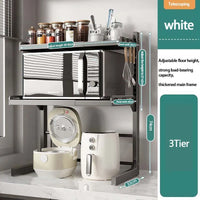 Expandable Kitchen Shelf - Adjustable Metal Storage Organizer for Microwave 6