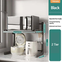 Expandable Kitchen Shelf - Adjustable Metal Storage Organizer for Microwave 7