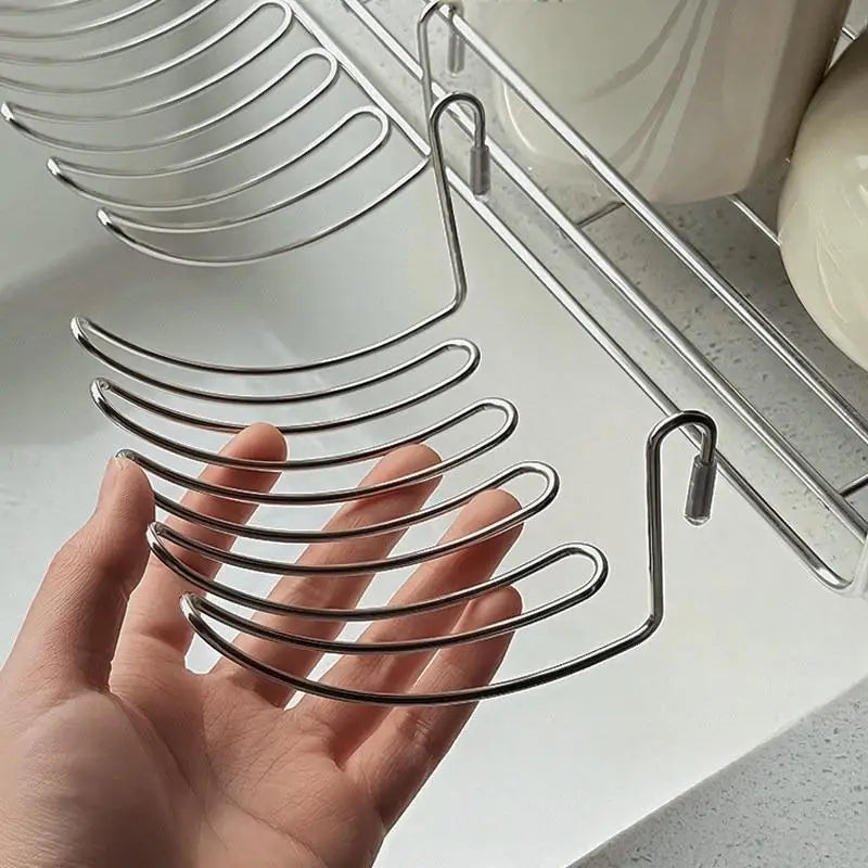 Expandable Stainless Steel Over The Sink Dish Rack & Utensil Holder 5