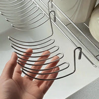 Expandable Stainless Steel Over The Sink Dish Rack & Utensil Holder 5