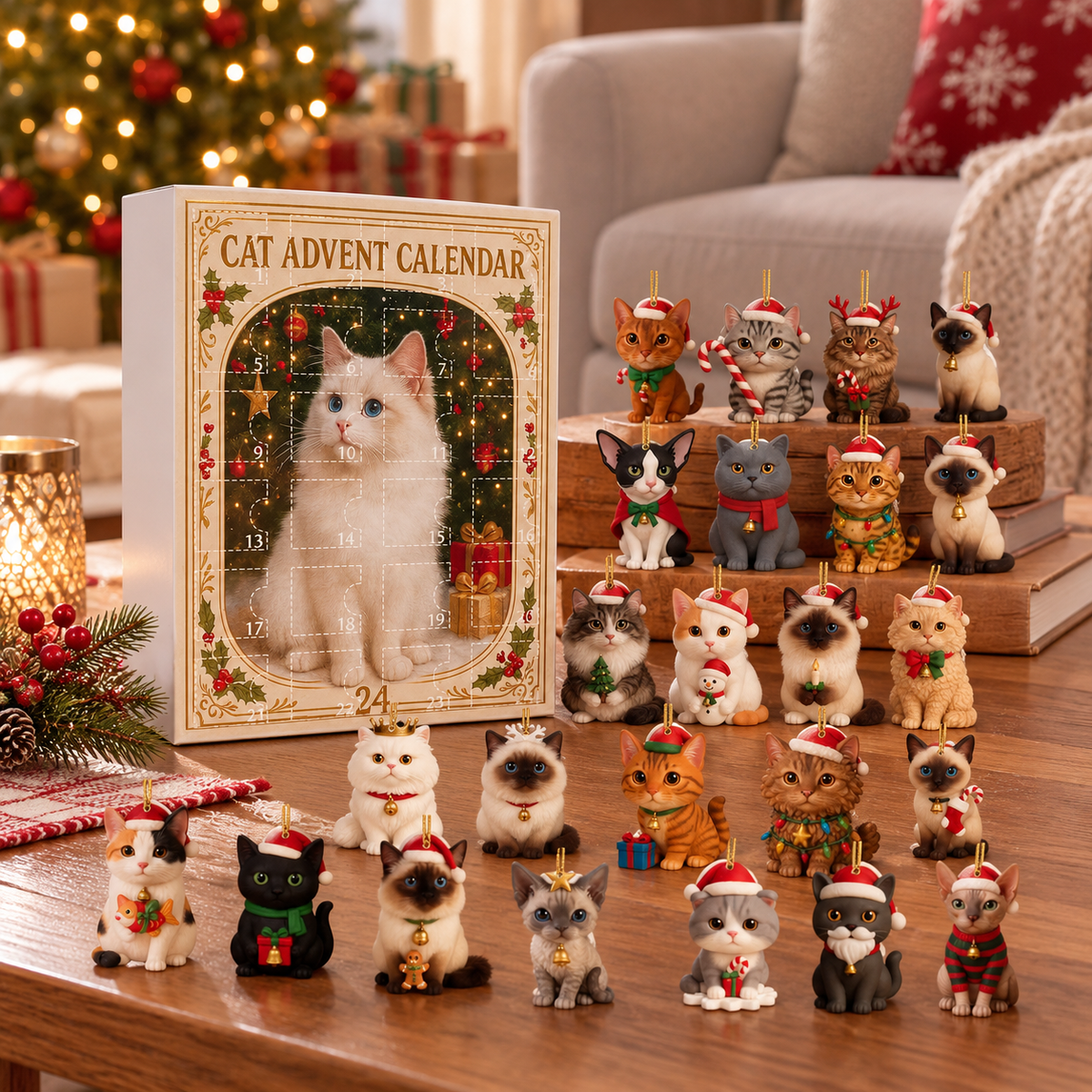MEOWVENTA – Calendario de Adviento para gatos con figuritas coleccionables para divertirse en Navidad
