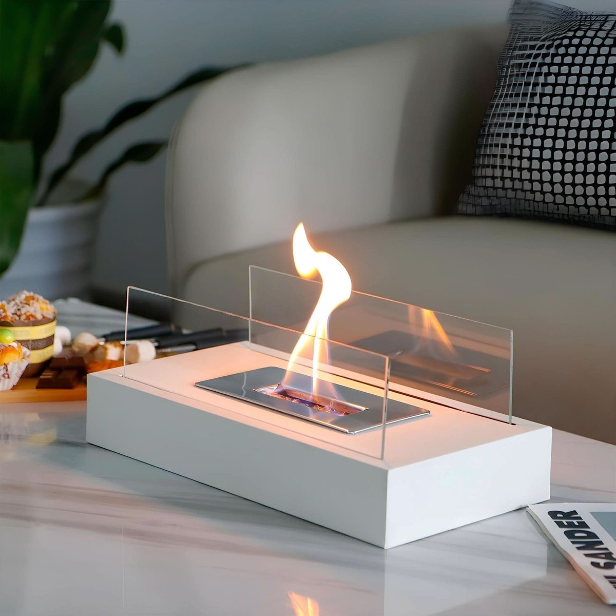 FlameGlow - Bioethanol Tabletop Fireplace, Portable Table Top Fire Bowl for Indoor & Outdoor Use 1