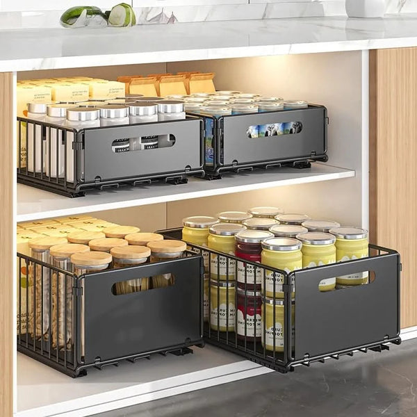 SORTFLOW – Pull-Out Basket Rack for Household Kitchen Storage