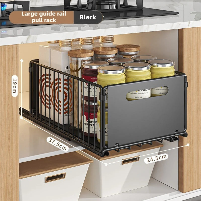 Folding Cabinet Storage Rack - Multifunctional Pull-Out Basket for Kitchen Organization 10