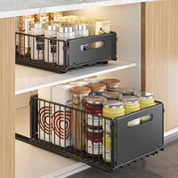 Folding Cabinet Storage Rack - Multifunctional Pull-Out Basket for Kitchen Organization 2